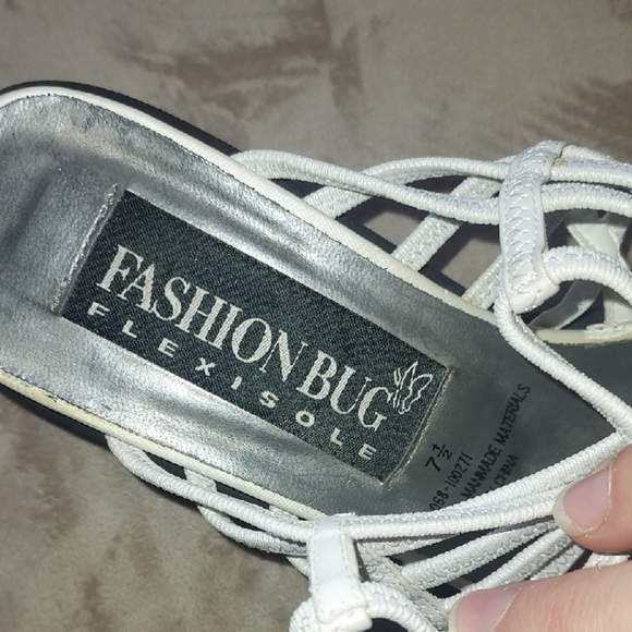 Women's Strappy White Sandals - Picture 3 of 7